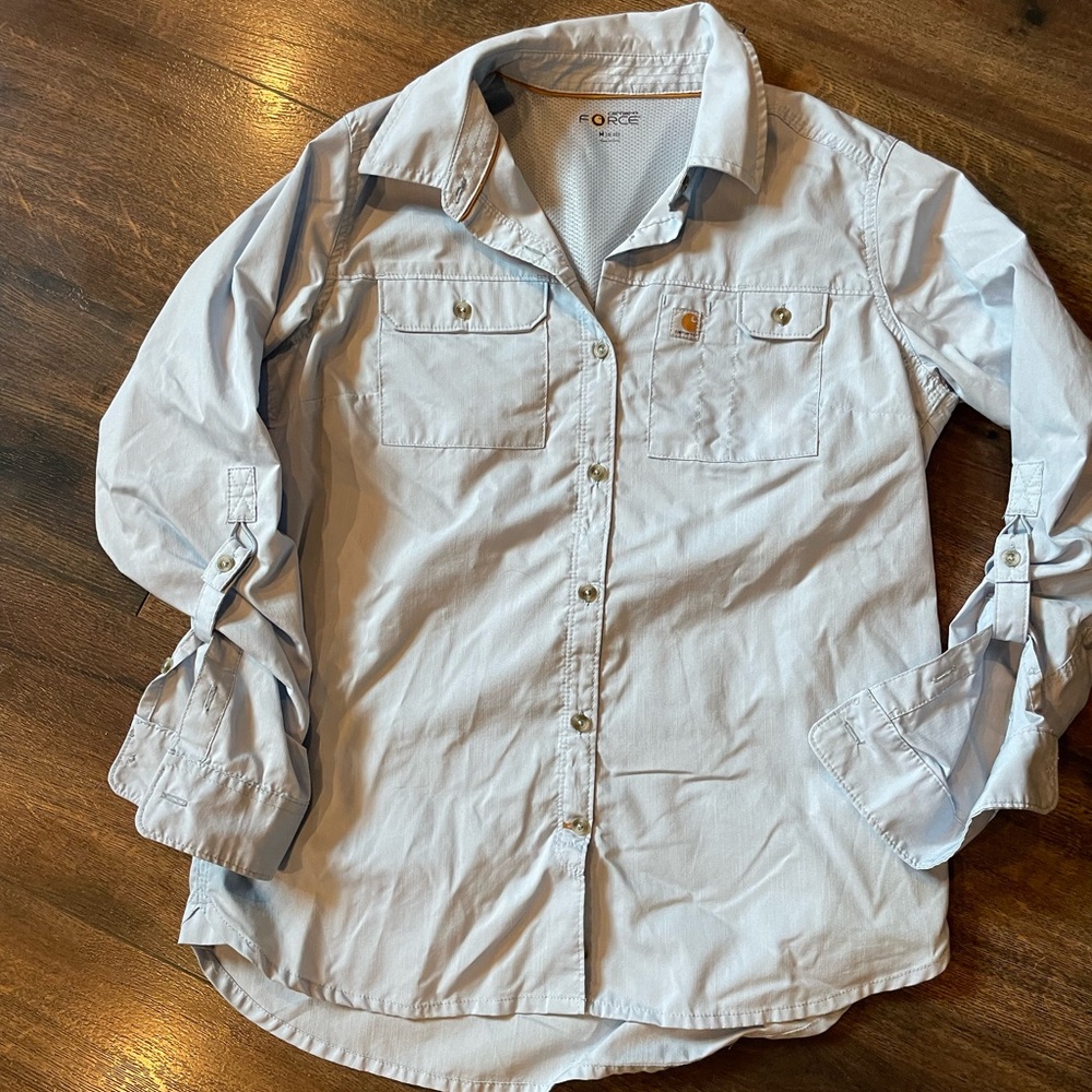CARHARTT FORCE button down fishing shirt 8-10